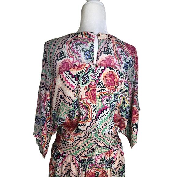 Anthropologie Maeve Siya Kimono Mini Dress Ruched Waist Floral Feminine Sz: 0 - Picture 11 of 15